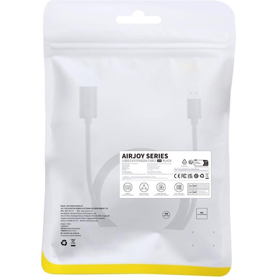 Thumbnail - Baseus Przed?u?acz kabel USB 2.0 1.5m AirJoy Series - czarny (1.50 m, USB 2.0), USB Kabel