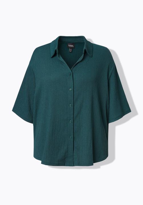 Immagine prodotto Ulla Popken Blusa con texture, collo da camicia e mezze maniche (60)