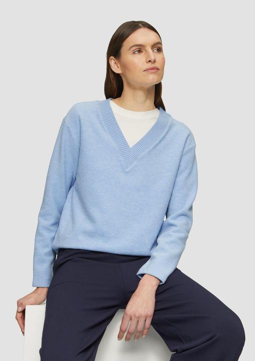 Produktbild s.Oliver Sweatshirt Weiches Sweatshirt mit V-Ausschnitt (48)