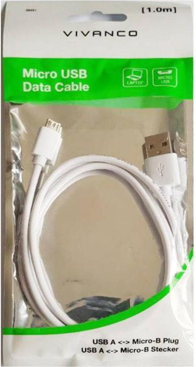 Produktbild Vivanco USB 2.0 Anschlusskabel (1 m, USB 2.0, 15 W)