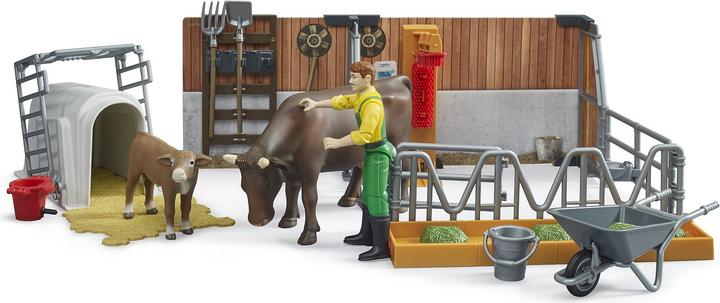 Actual product image Bruder Cow and calf barn with farmer