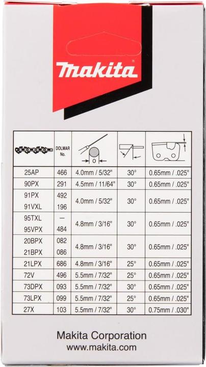 Produktbild Makita 191G96-5 Sägekette 25cm 1.3mm 1/4 HM (Kettensäge, Sägekette)