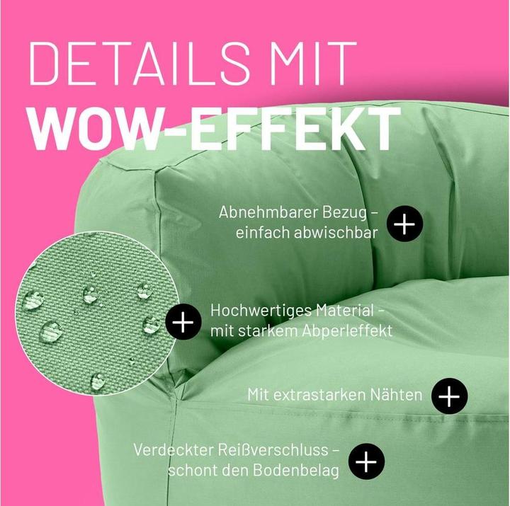 Produktbild Lumaland Sitzsack-Sofa, 320 l Polyester (PES)/Textil, Hellgrün