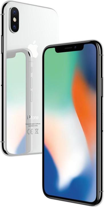 Apple iPhone X (256 GB, Silver, 5.80", 12 Mpx, Single SIM, A / Wie neu)
