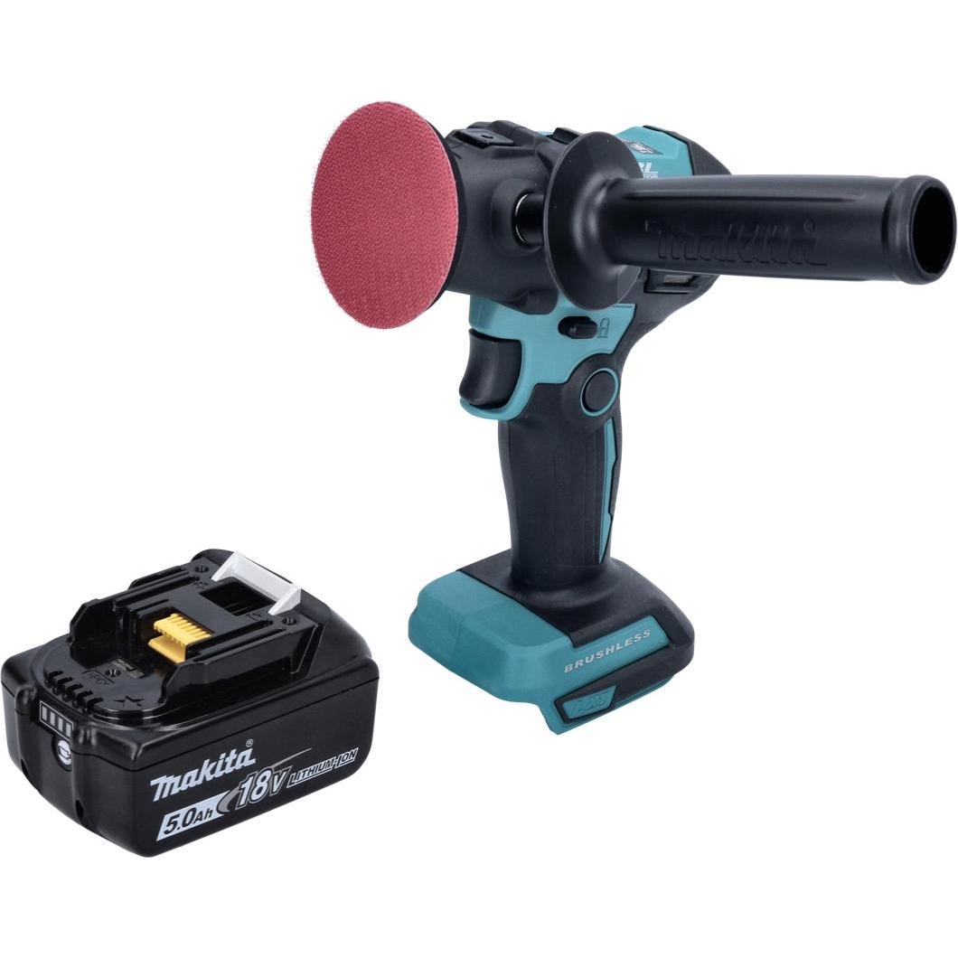 Thumbnail - Makita, Schleifmaschine + Poliermaschine, DPV 300 T1 Akku Schleifer Polierer 18 V 50 / 80 mm Brushless + 1x Akku 5,0 Ah ...