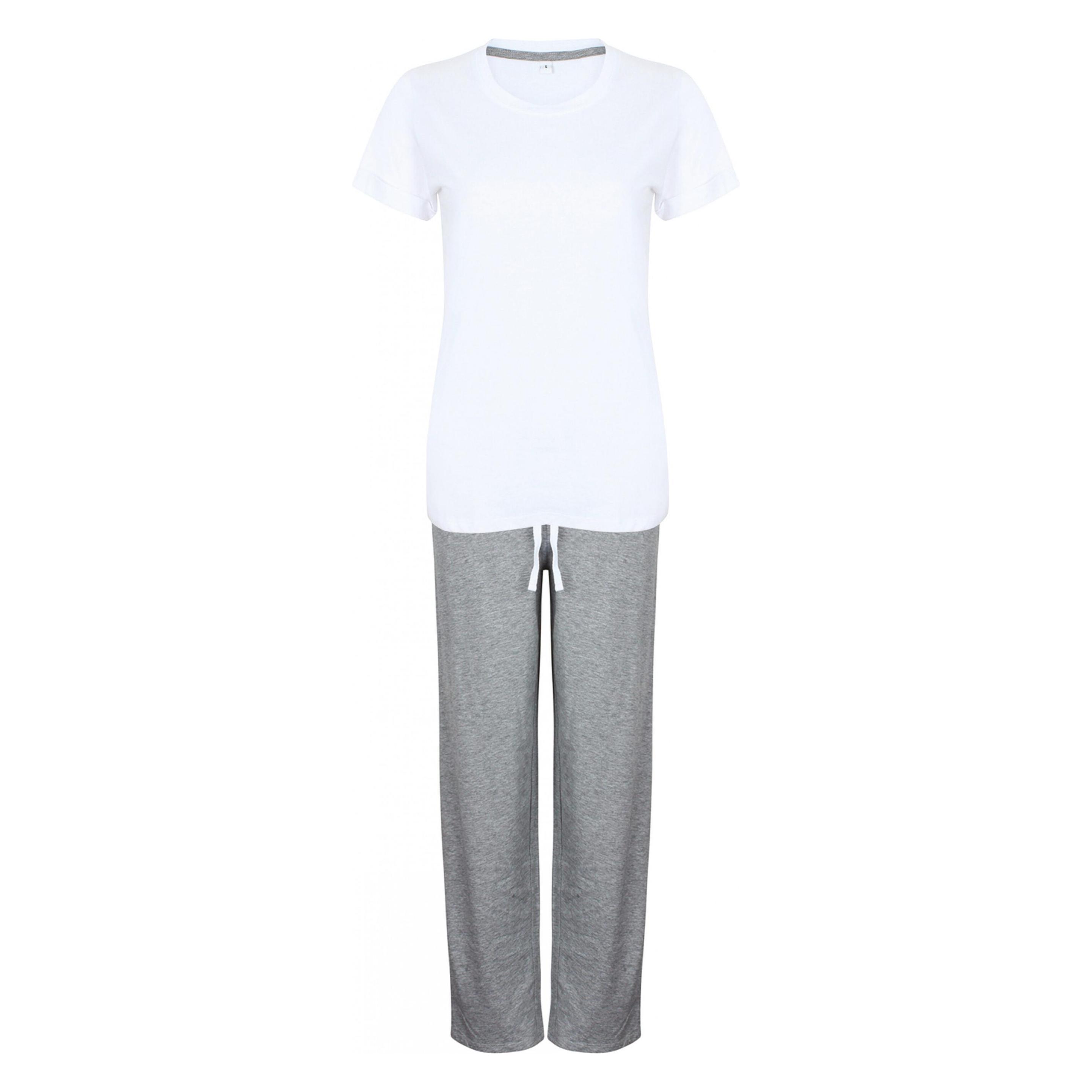 Towel City, Damen, Pyjamas, Langer Pyjama, Damen, Weiss, (L)