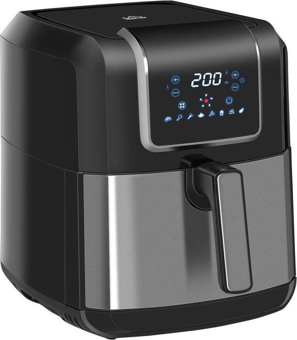 Swisshandel24 Heissluftfritteuse 6,5 L 1700W mit 8 Menüs LED-Display Antihaftbeschichteter Korb für gesundes ölfre
