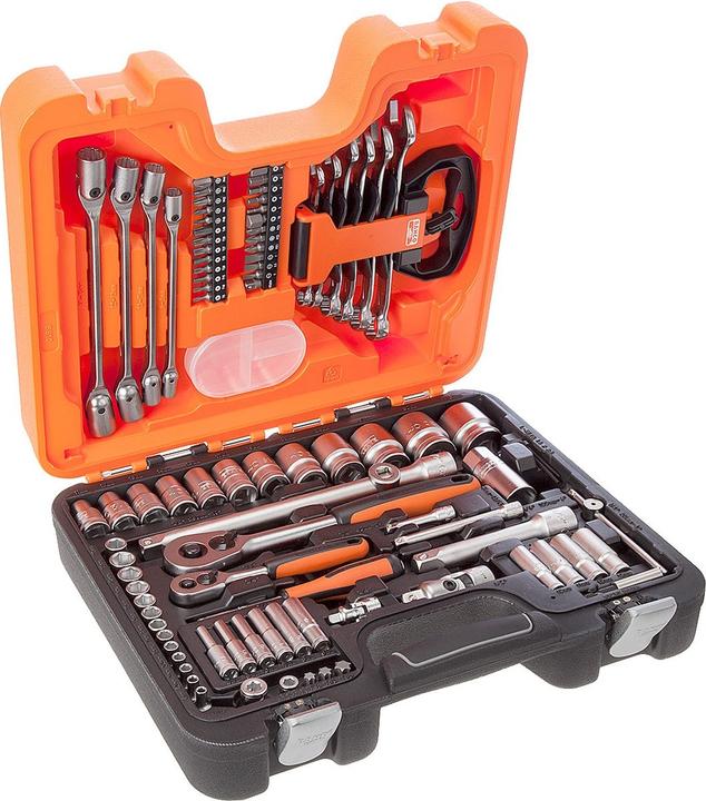 Produktbild Bahco 1/4"- und 1/2"-Steckschlüssel-Satz, metrisch, Sechskant, lange Ausführung inklusive Ring-Maulschl (1/4")