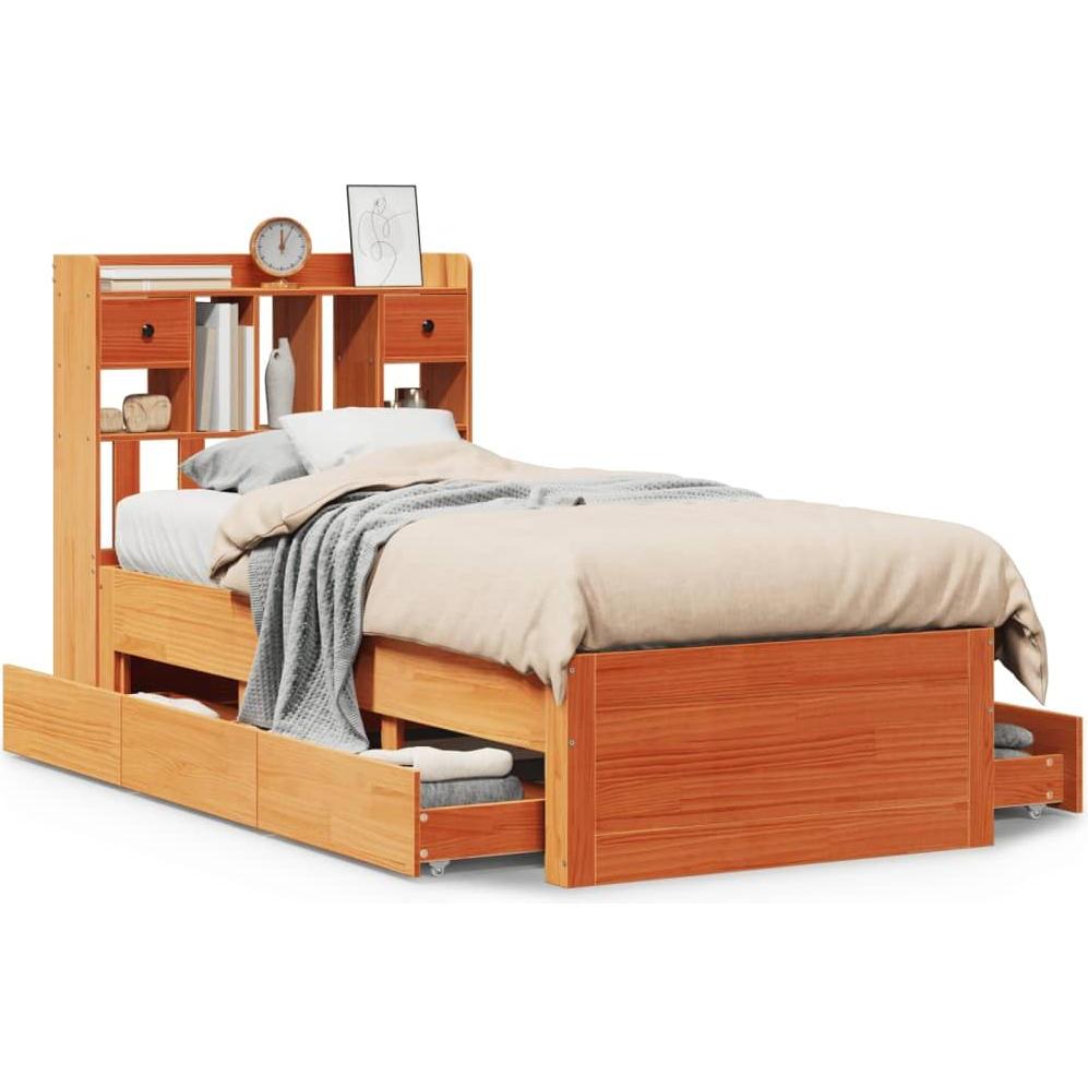 VidaXL, Bett, Bett mit Regal ohne Matratze (100 x 200 cm)