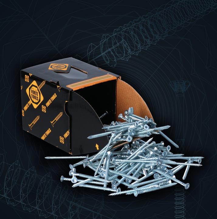 Actual product image Forte tools CHIPBOARD SCR T10 3.0X30 WHITE ZN(500) (500 Screws per piece)