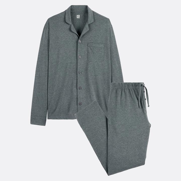 Actual product image La Redoute Collections Langer Pyjama mit Hemdkragen aus Jersey (XXL)