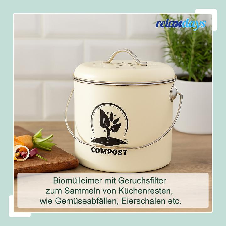 Produktbild Relaxdays Runder Komposteimer Küche 3,5 Liter (3.50 l)