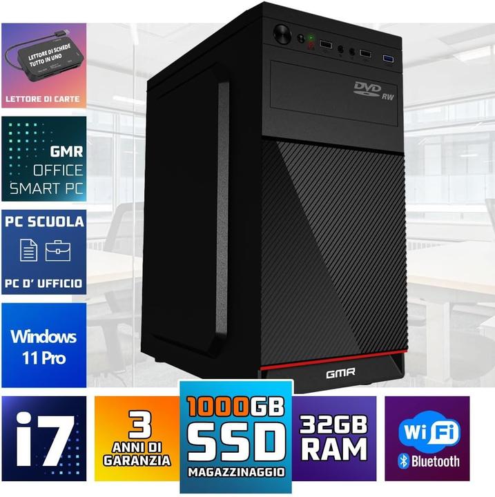 Actual product image GMR Ultra i7 Business Office PC with 32GB RAM, 1TB SSD, DVD±RW, USB 3, Windows 11 Pro, WiFi Bluetooth (1000 GB, 32 GB)