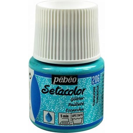 Pebeo, Künstlerfarbe + Bastelfarbe, Setacolor helle Stoffe (Türkis, 45 ml)