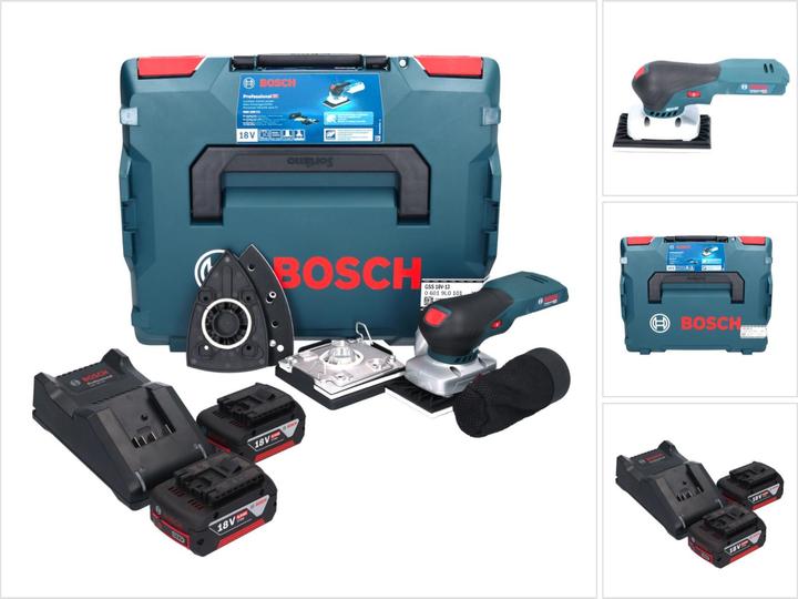 Produktbild Bosch Professional Bosch GSS 18V-13 Akku Schwingschleifer 18 V + 2x Akku 5,0 Ah + LadegerÃ¤t + L-BOXX (Schwingschleifer)