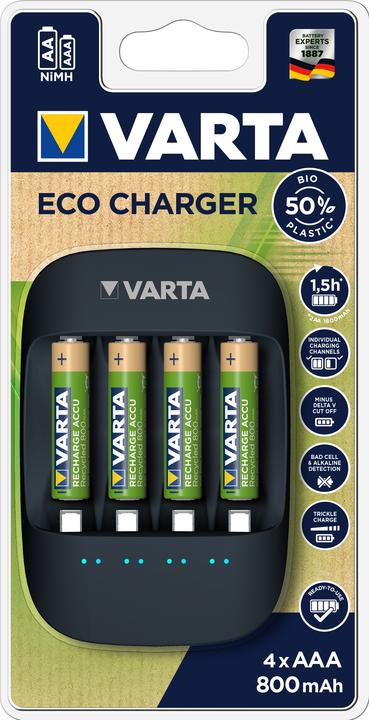 Produktbild Varta Eco Charger (1 Stk., AAA, 800 mAh, Ladegerät inkl. Akku)