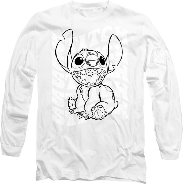 Actual product image Lilo & Stitch Unisex Adult Sketch Name Repeat T-Shirt (M)