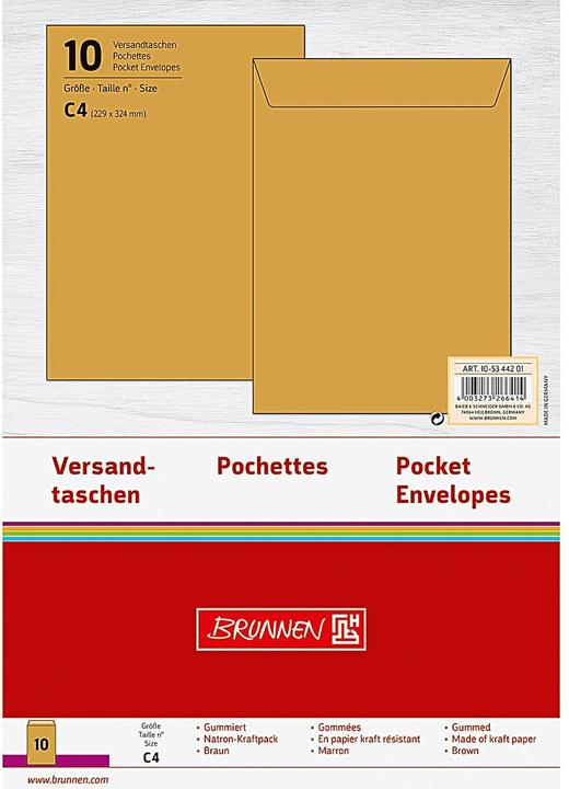 Produktbild Brunnen Versandtasche C4 (C4, 10 x)