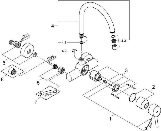 Immagine prodotto Grohe Wandkchenarmatur mit Einhebel Concetto chrom glnzend 32667001
