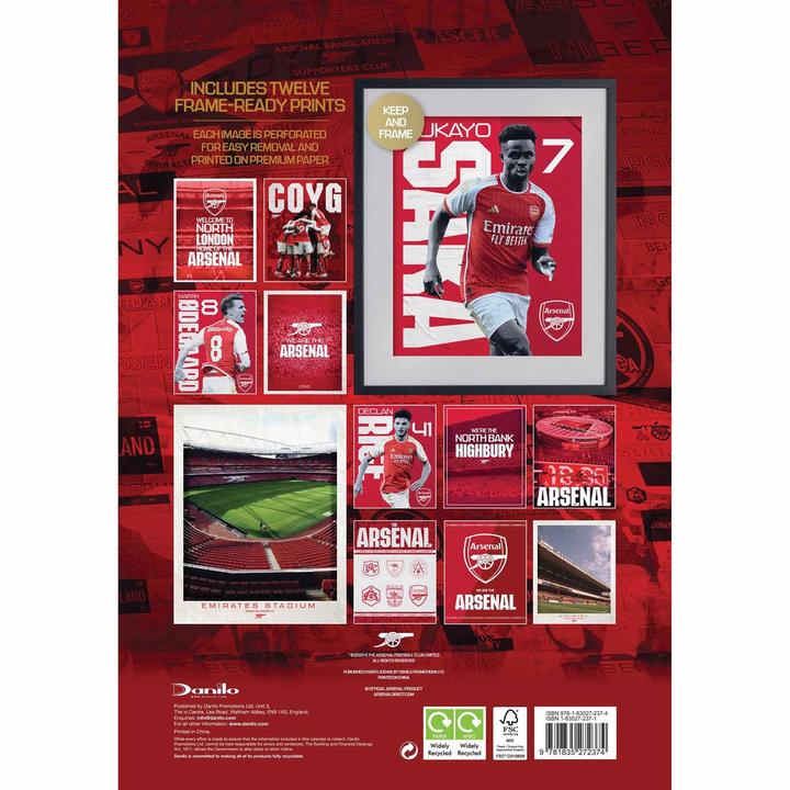 Produktbild Arsenal FC Kalender Collectors Edition Deluxe 2025 (A3)