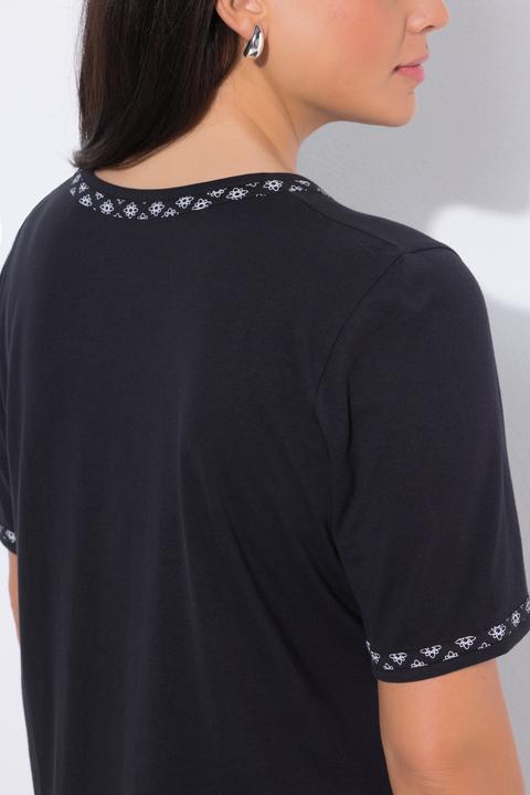 Produktbild Ulla Popken Pyjama, gemustert, Rundhals, Halbarm, Taschen (60)
