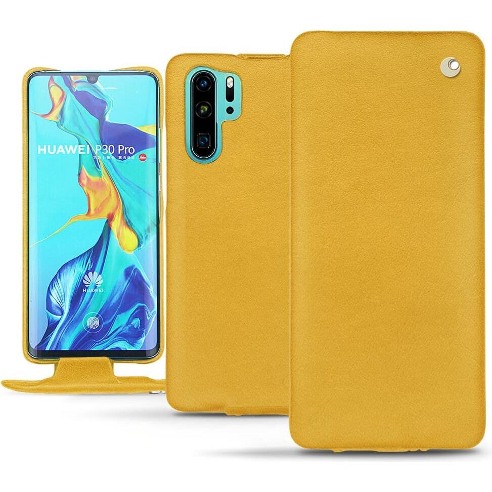 Noreve Lederschutzhülle vertikal (Huawei P30 Pro), Smartphone Hülle, Orange