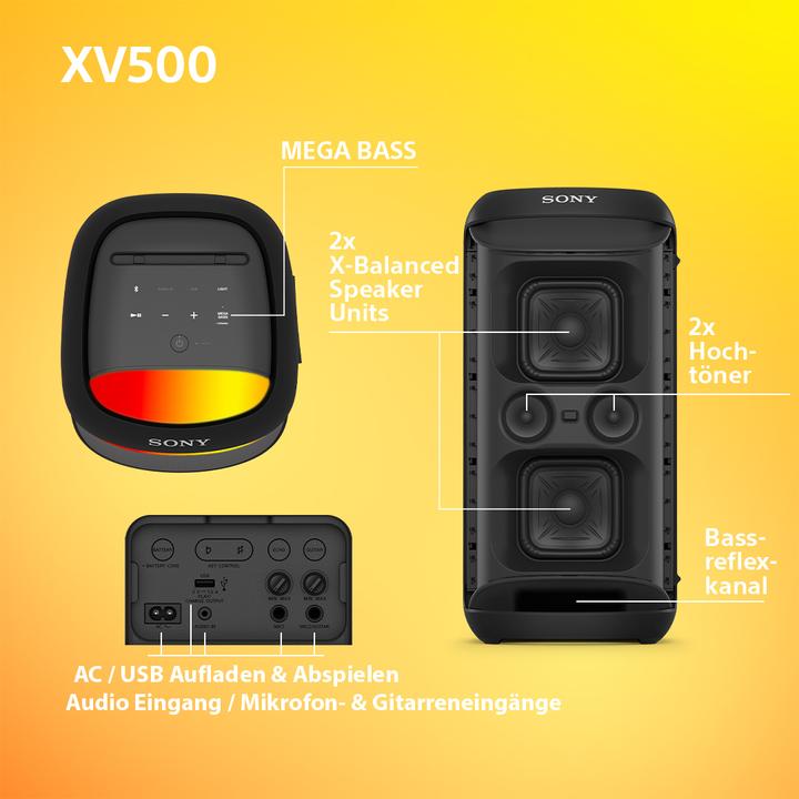 Actual product image Sony SRS-XV500 (25 h, Rechargeable battery operated, Electrical connection)