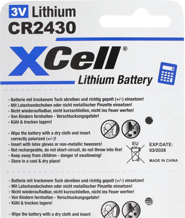 Image du produit XCell Batterie CR2430, 5er Set (5 pcs, CR2430, 290 mAh)
