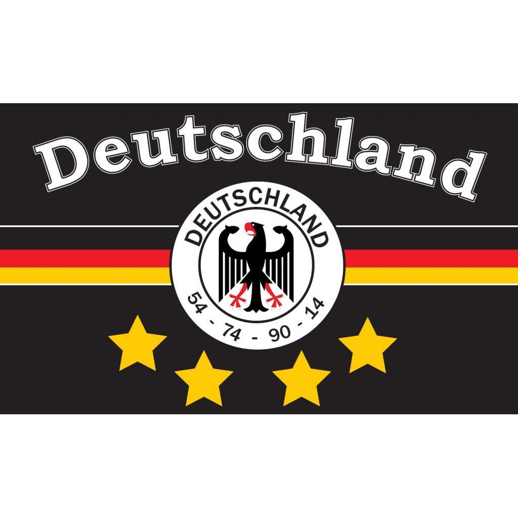 trends4cents, Fahne, Flagge DEUTSCHLAND 7 Fussball 4 STERNE schwarz 90 x 150 cm