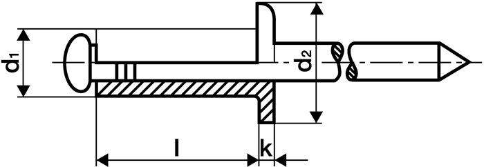 Produktbild Gesipa Blindniet Nietschaft d x l 3 x 6 mm Stahl / Stahl 500 Stück