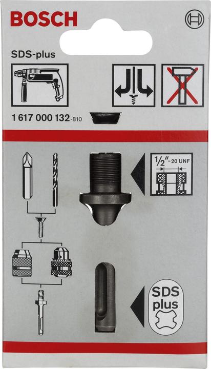 Actual product image Bosch Professional Zubehör SDS plus shank for drill chuck, 1/2-inch 20 UNF