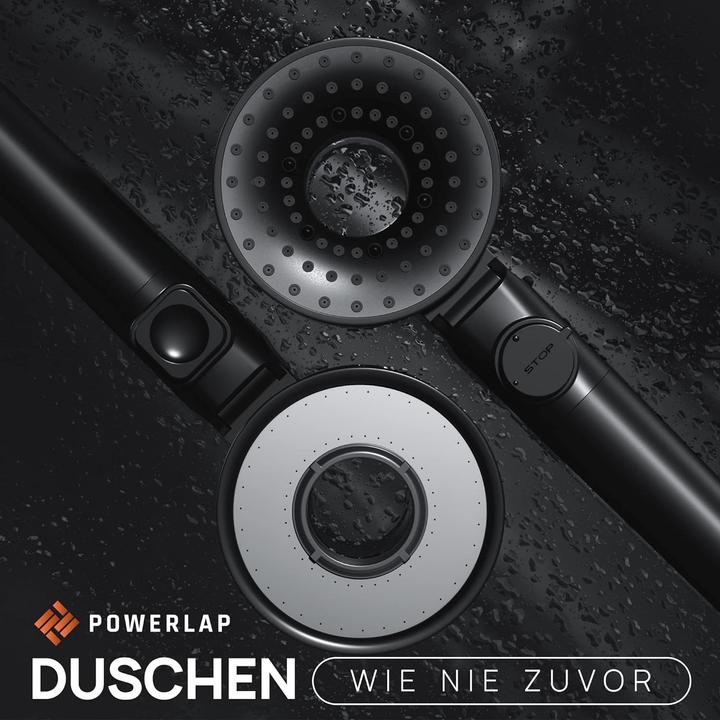 Produktbild Powerlap Duschkopf mit Filter & Booster Modus (3 Strahlarten)