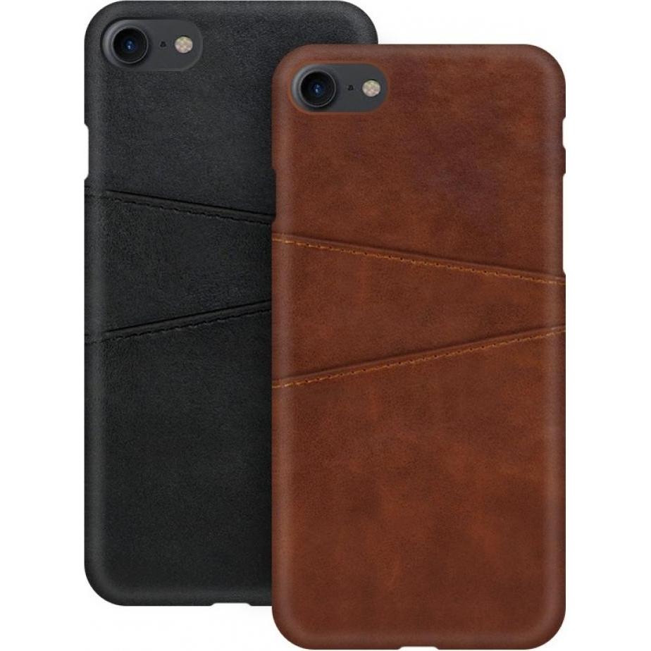 Screenguard Apple iPhone 5/5S/SE CardCaddy Leder Backcase mit Kartenfächern (Apple iPhone 5), Smartphone Hülle, Schwarz