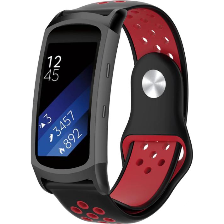 Thumbnail - Strap-it Sportarmband (Silikon), Uhrenarmband, Schwarz, Rot, Mehrfarbig