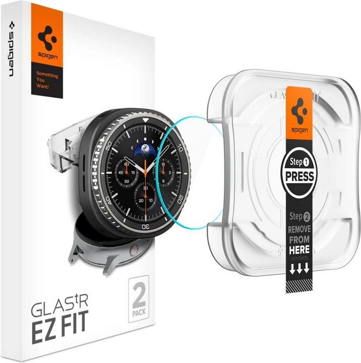 Spigen - Glas.tR EZ Fit (2 pack) - Samsung Galaxy Watch8 Classic - Clear
