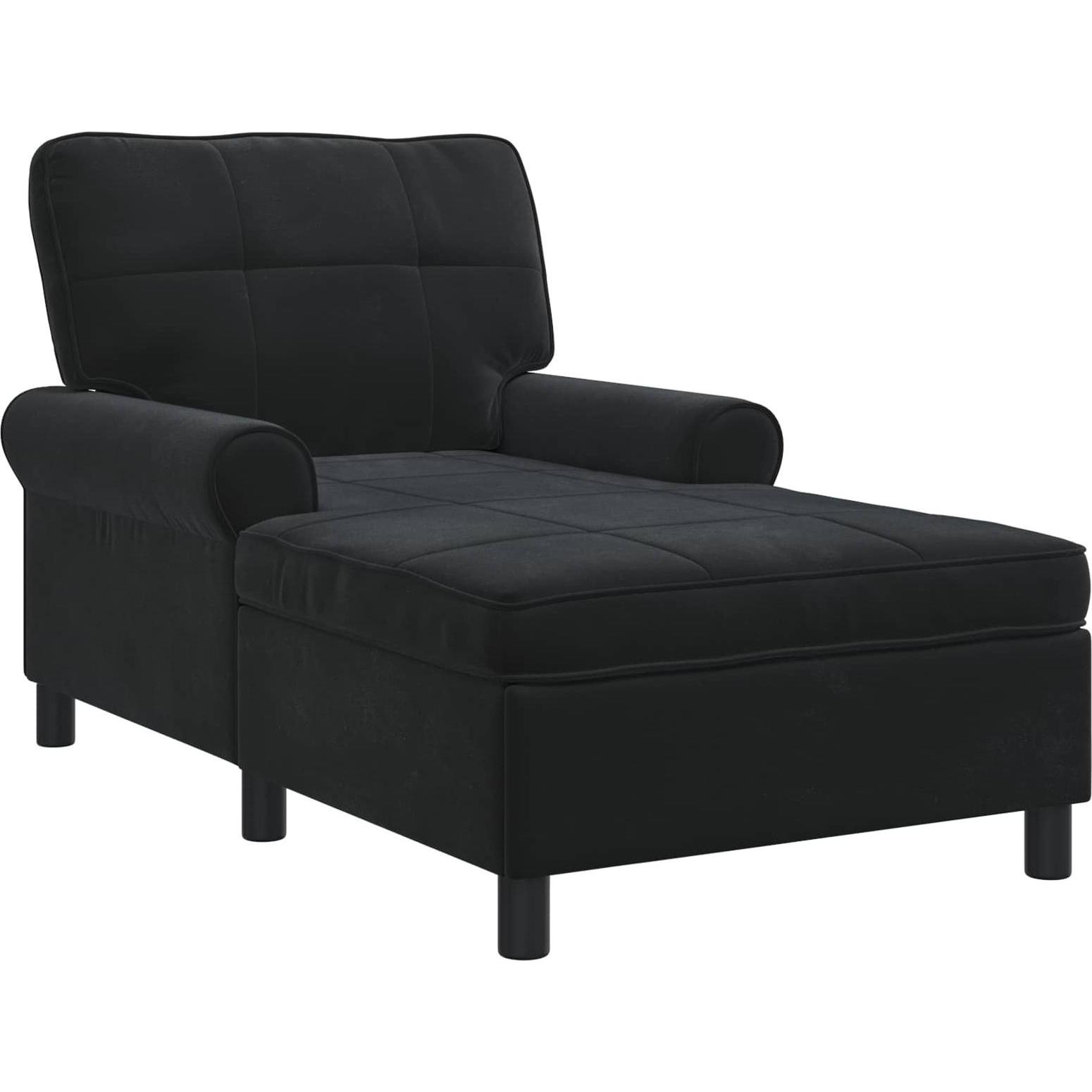 Vidaxl Schwarz Sofa + Bettsofa, Lounge-Liege
