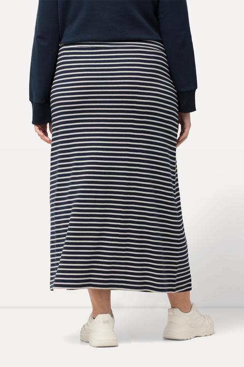 Produktbild Ulla Popken Bellieva-Jerseyrock, gerade Passform, Streifen, breiter Elastikbund (50, 52)