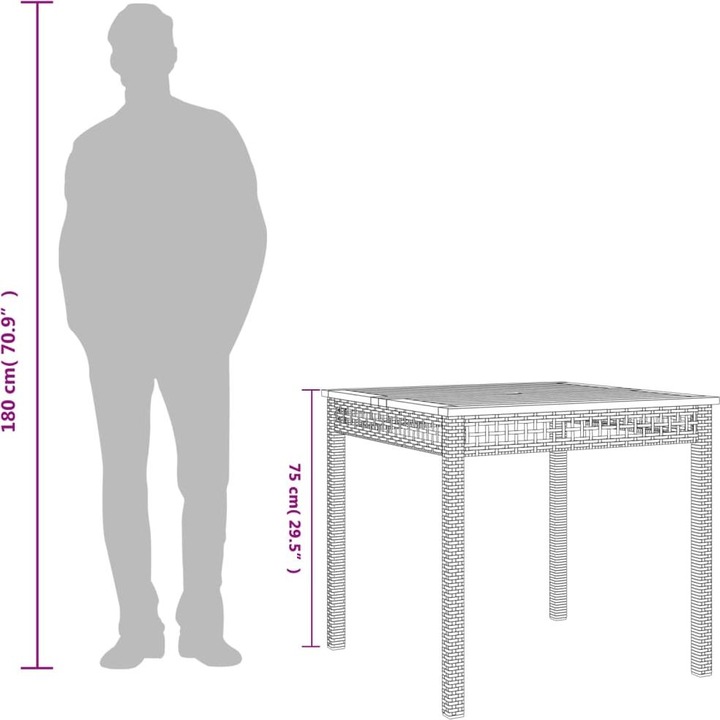 Actual product image VidaXL Garden table (80 cm)