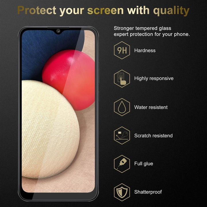 Productafbeelding Cadorabo Glas ter bescherming van het scherm (1 Stuk, Samsung Galaxy A02s)