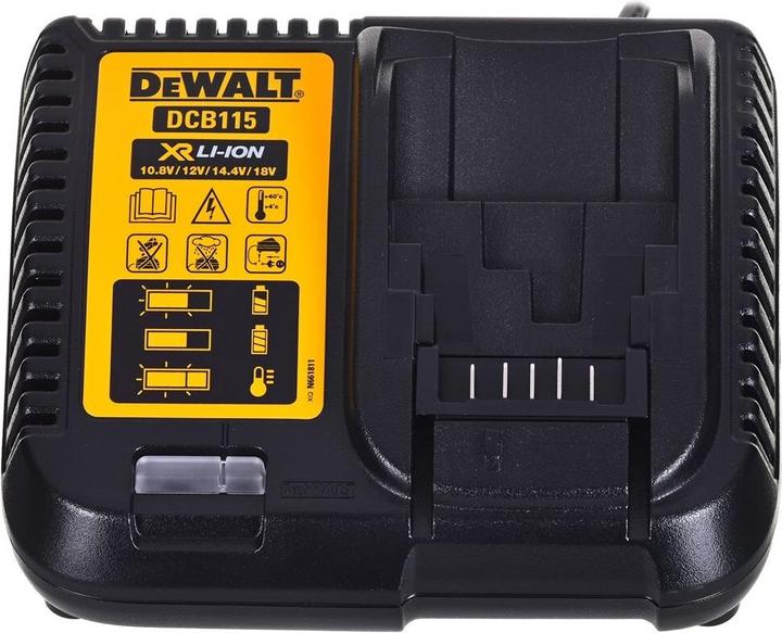 Actual product image DeWalt 18 Volt cordless drill / with 3 x 5Ah + angle drill attachment DT20502 (Rechargeable battery operated)