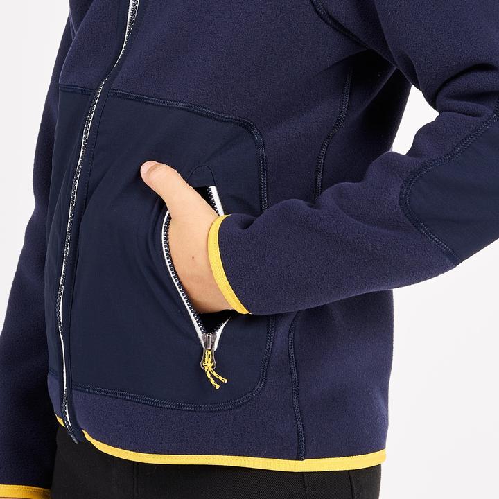 Produktbild Tribord Fleecejacke Segeln Kinder warm wendbar 500 marineblau/gelb (164)