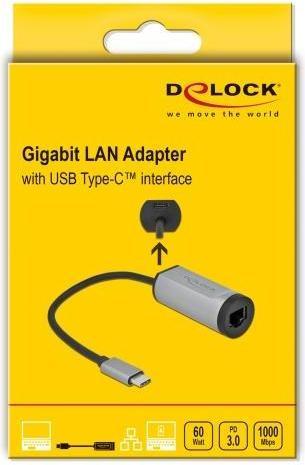 Image du produit Delock Adaptateur réseau (USB-C, RJ45 Gigabit Ethernet (1x))