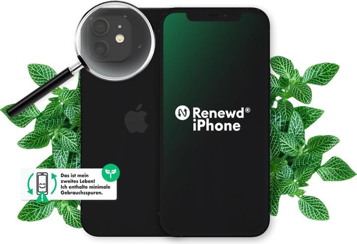 Image du produit Renewd iPhone 12 (64 Go, Noir, 6.10", 12 Mpx, Double SIM, A / Comme neuf)