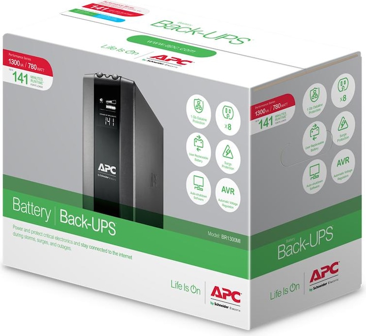 Immagine prodotto APC USV BR1300MI, 1300VA/780W (1.30 VA, 780 W, Interattivo linea UPS)