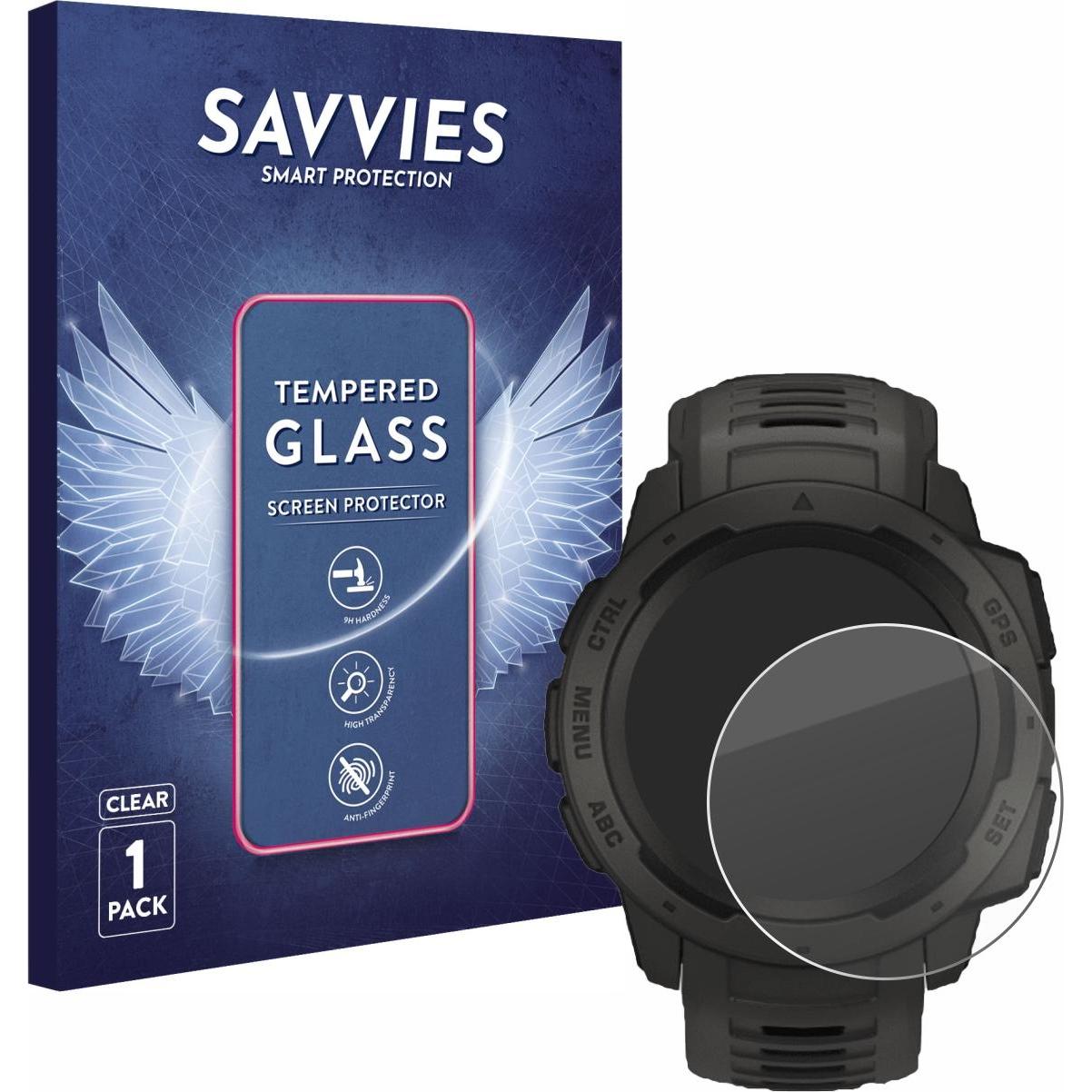 Savvies Panzerglas Hartglas Displayschutz, Smartwatch Schutzfolie, Transparent