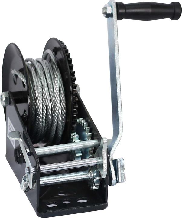 XPOtool Cable Winch with Hand Crank and 10m Steel Wire Rope for Pulling up to 1500kg Heavy Duty Load