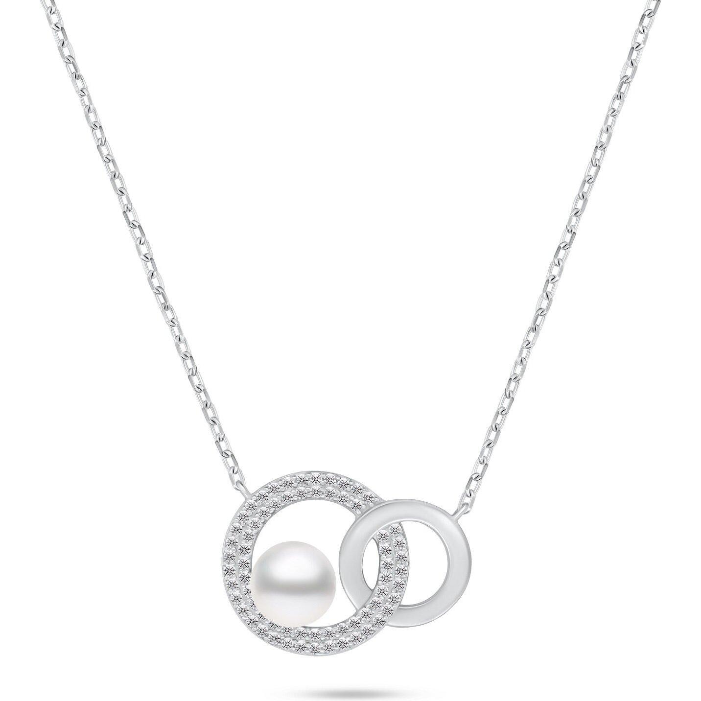 Brilio, Collana, Silver - Charming silver necklace with genuine pearl NCL135W