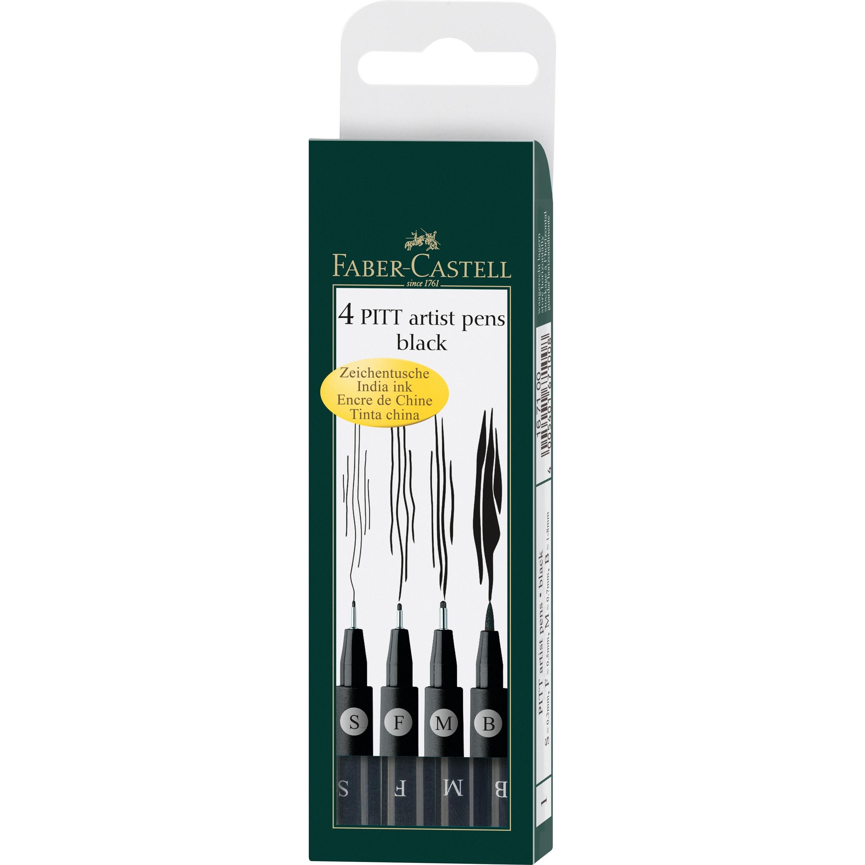 Faber-Castell, Malstifte, Pitt artist pen (Black, 4 x)