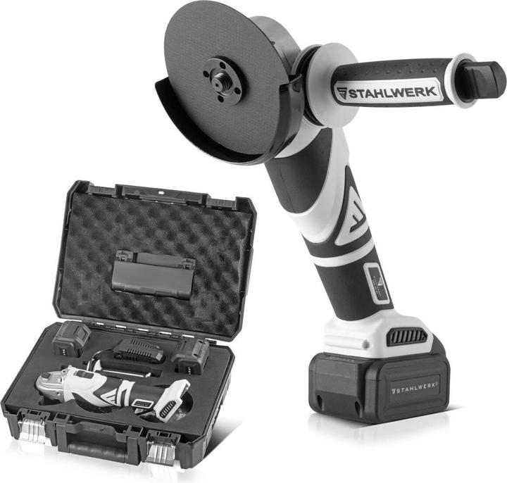 Produktbild Stahlwerk Brushless Akku Winkelschleifer  AWS-20 ST 20V/4Ah, 0 - 7500 min-1 (125 mm)