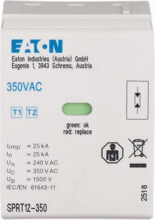 Actual product image Eaton SPRT12-350Overvoltage- 195237Protection module Insert SPRT12 L